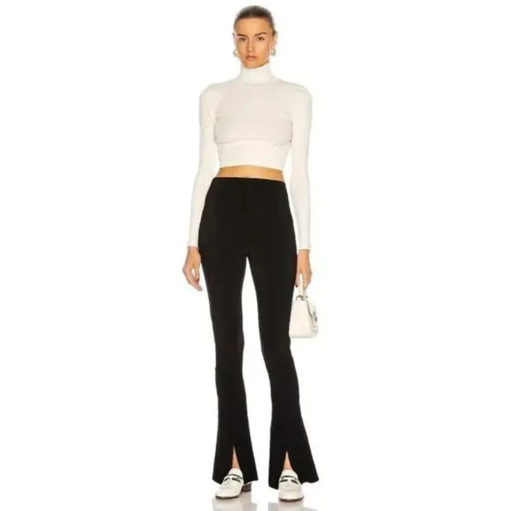 Norma Kamali Spat Flare Split Legging Pants Black XS - Picture 4 of 12